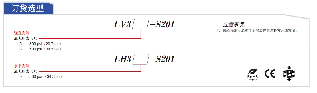 浮子液位開關(guān)選型